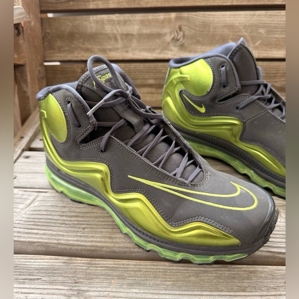 Nike Air Max Flyposite Gray Volt Green High Top Sneakers Men’s - Picture 3 of 4